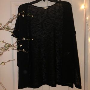 Black short sleeve cardigan